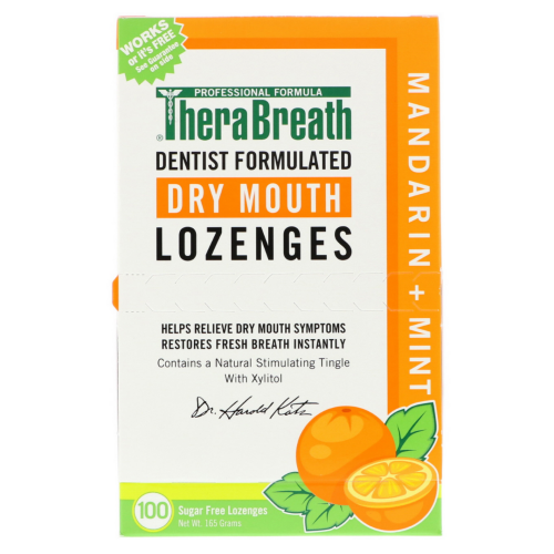 ثيرابريث - أقراص استحلاب للفم الجاف بنكهة النعناع واليوسفي 100 قرص