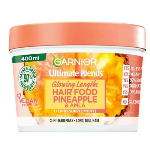 غارنييه - غذاء الشعر  المرطب 3 في 1 بالأناناس والأملا 400 مل