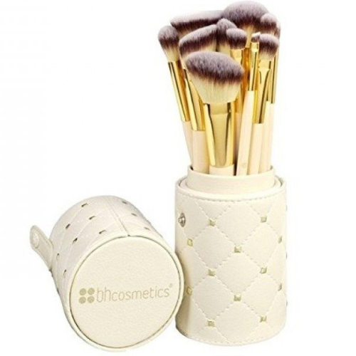 بي اتش كوزماتيكس - طقم فرش مستحضرات تجميل بيج / الذهب