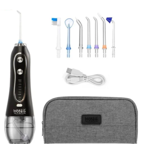 ميك اوفر 22 - جهاز الخيط المائي المطور لتنظيف الاسنان  - أسود