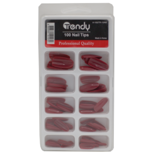 تريندي - مجموعة اظافر اصطناعية 100 حبه 15RB لون أحمر