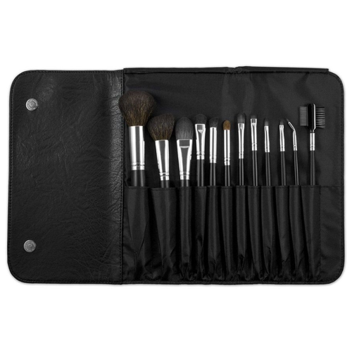 كوستال - سنتس طقم فراشي تجميل مكون من 12 قطعة أسود/فضي