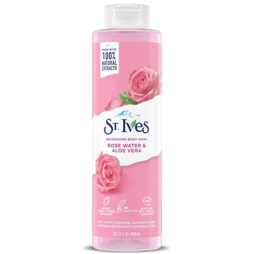 إس تي إيفز - غسول جسم منعش بماء الورد والصبار 650 مل