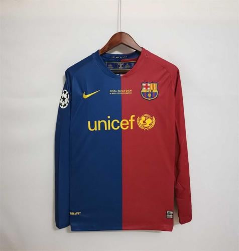 طقم برشلونة موسم 2008-2009 احمر كم طويل