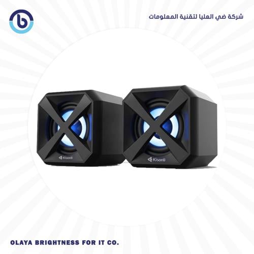 سماعات Kisonli L-5050 متعددة الوسائط بإضاءة LED، ح...