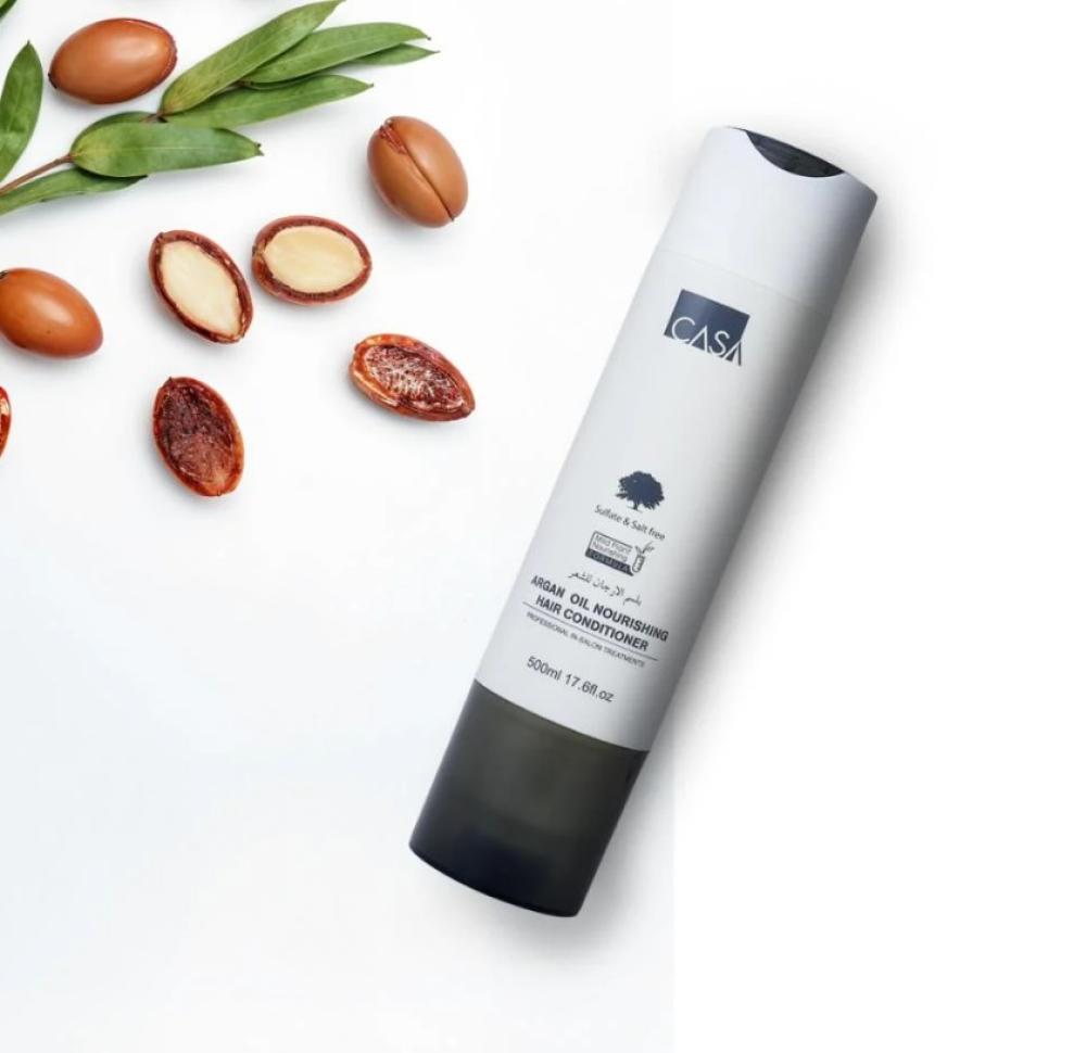 بلسم كازا بزيت الارجان خالي من السلفات لترطيب وتغذية الشعر الجاف 500مل