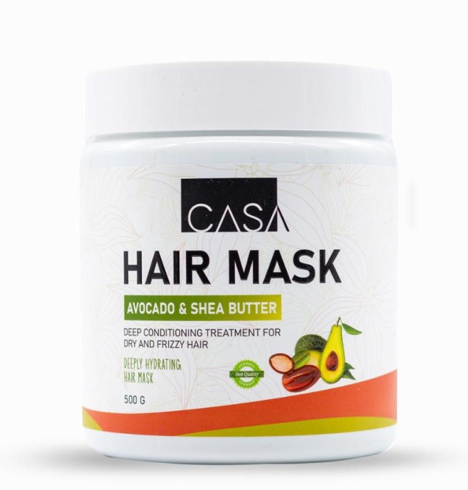قناع كازا بخلاصة الافكادو وزبدة الشيا لتغذية وترطيب الشعر 500جرام