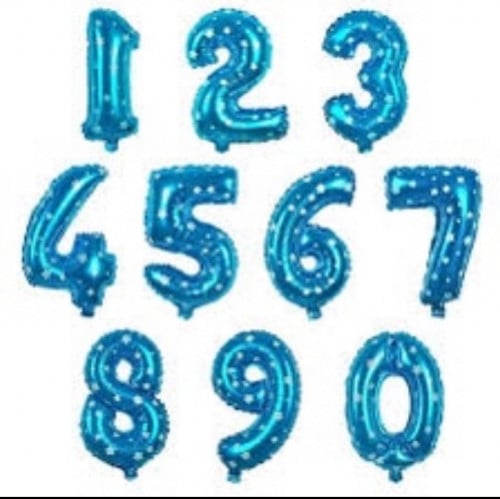 بالون ارقام مواليد ازرق مقاس 32