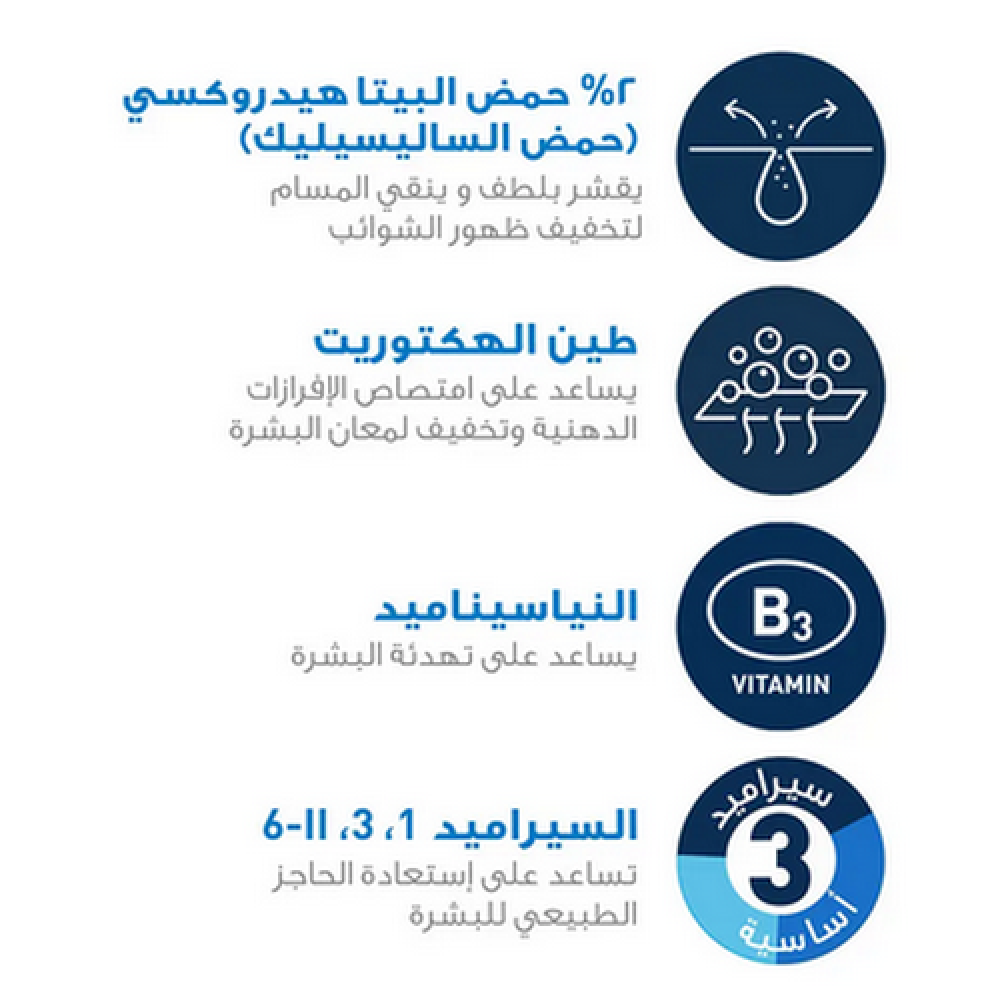 غسول منظف للبشرة المعرضة لحبّ الشباب و الشوائب من سيرافي - 236 مل