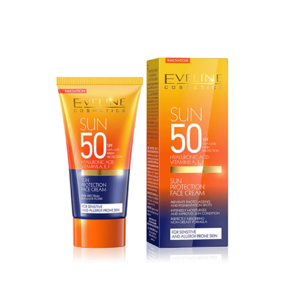 كريم واقي من الشمس للوجه بعامل حماية SPF50 من ايفلين - 50مل