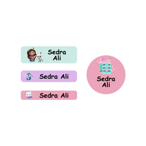 ملصقات المدرسة، تصميم Gabby's Dollhouse