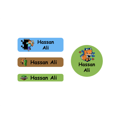 ملصقات المدرسة، تصميم Minecraft