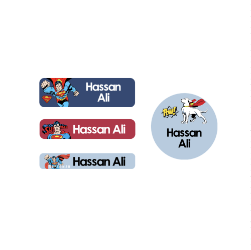 ملصقات المدرسة، تصميم Superman