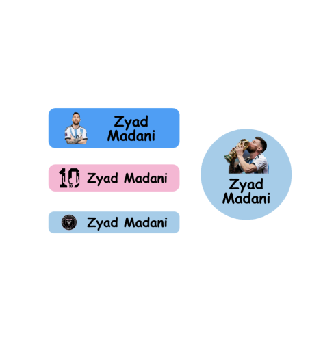 ملصقات المدرسة، تصميم Lionel Messi