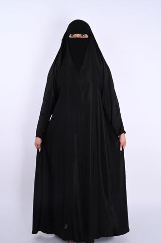 عباية راس قماش ستان مخفظه
