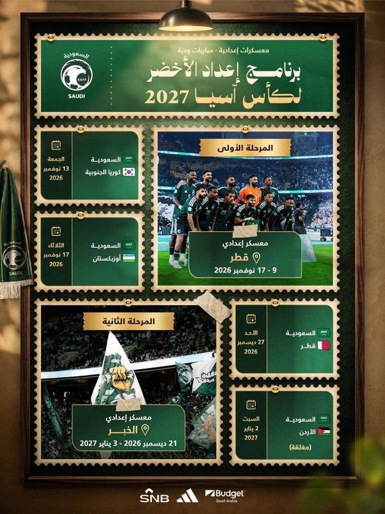 المنتخب السعودي يخوض معسكر إعدادي استعدادا لنهائيات كأس اسيا
