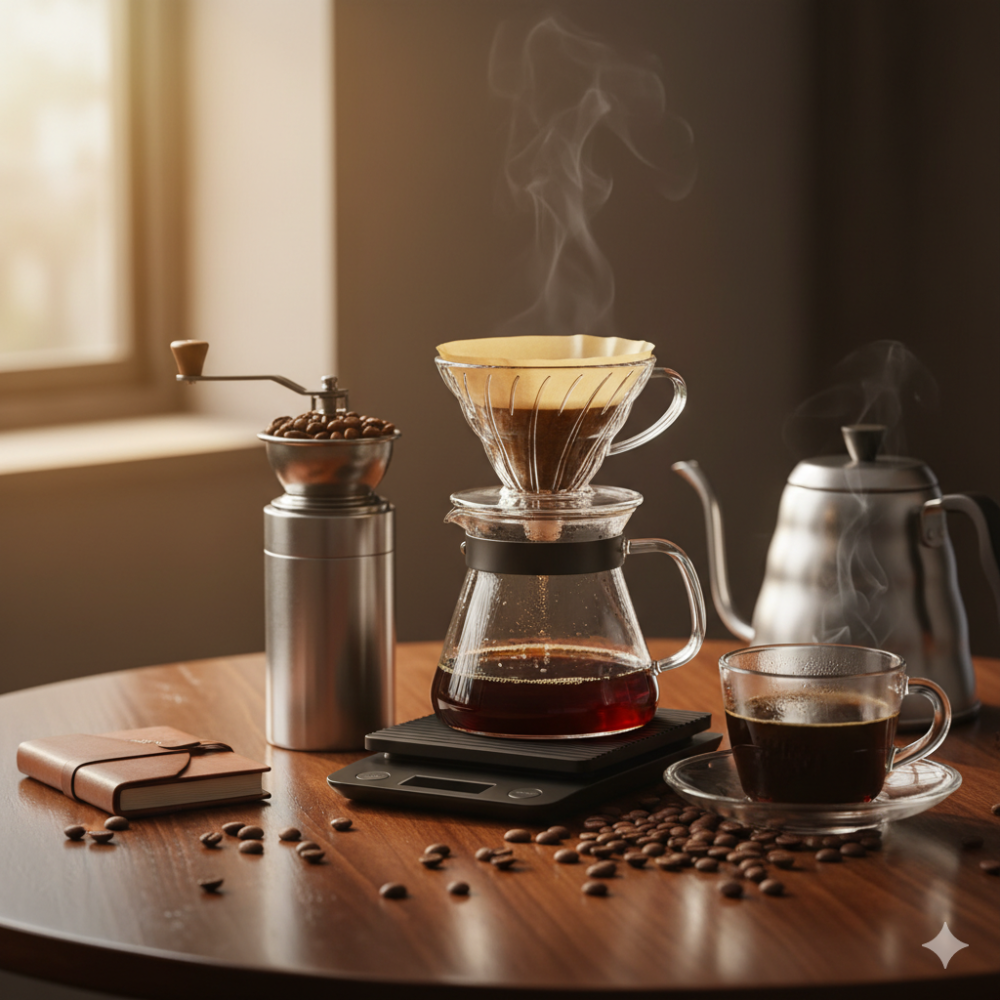 تحضير القهوة المختصة في المنزل