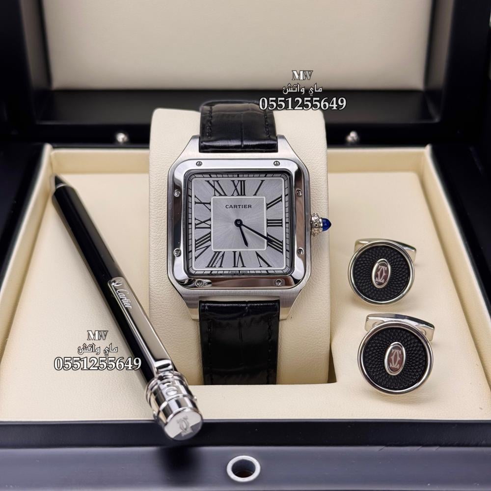 طقم كارتير الفاخر : ساعة وقلم وكبك Cartier