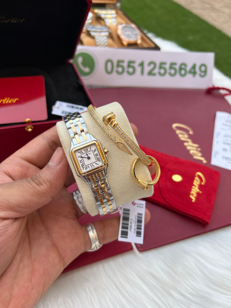 ساعة كارتير نسائي معا اسواره مجانيهCartier