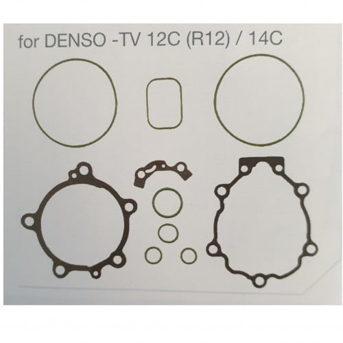 #10644W  اصلاح كمبروسر تويوتا كورولا وياريس وترسل / GASKET KIT DENSO TV14C-TV12C