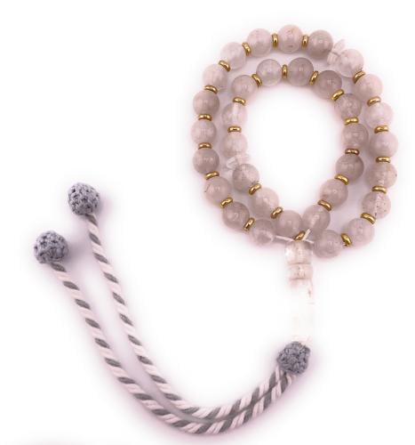 سبحة حجر الكوارتز الشفاف (Clear Quartz)