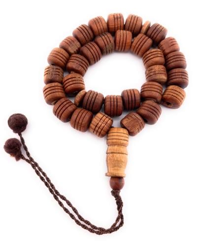 مسبحة خشب الزيتون برميلي( Olive Wood)