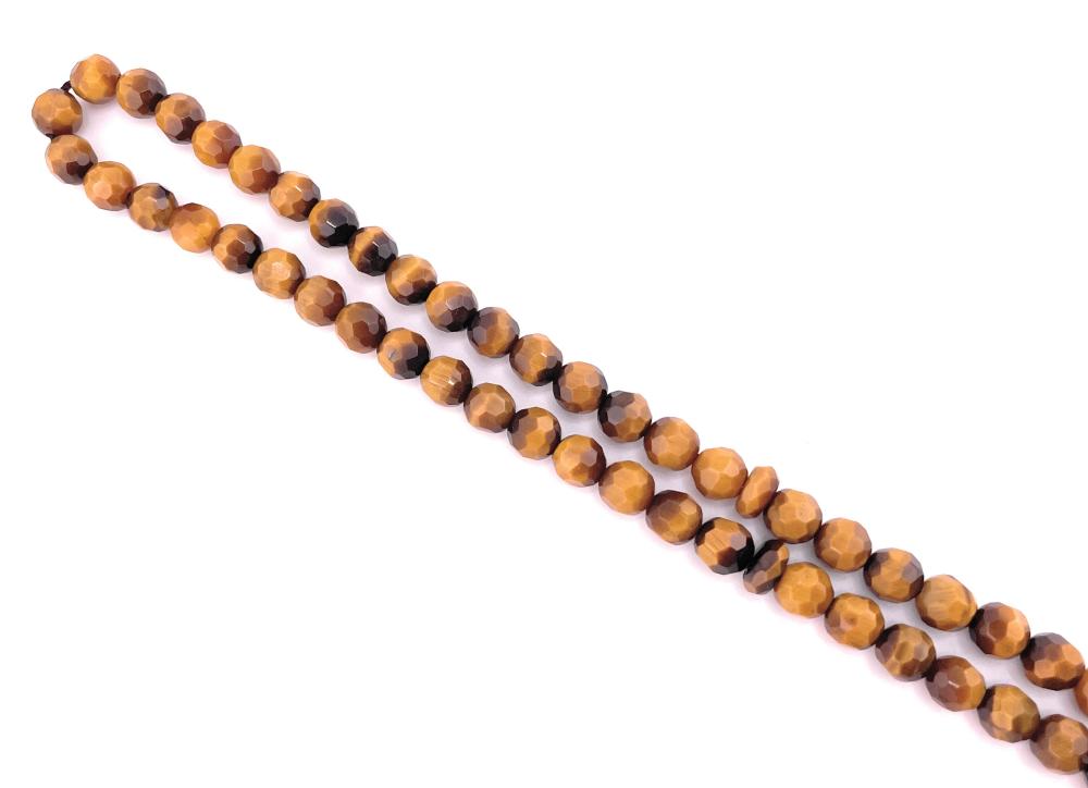 مسبحة حجر عين النمر الكريستالي (Crystal tiger eye)