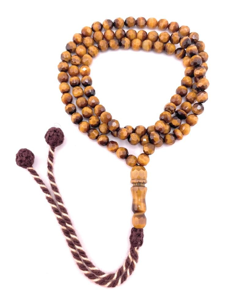 مسبحة حجر عين النمر الكريستالي (Crystal tiger eye)