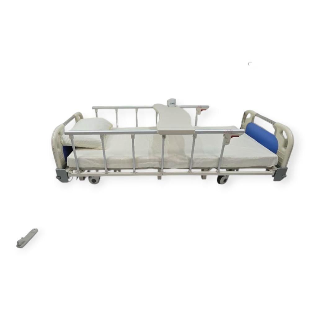 سرير كهربائي طبي فائق الانخفاض  4وظائف مع طاولة طعام ومرتبة ومخدة وغطاء سرير و محركات طبية بمقاس واسع 100×200 سم