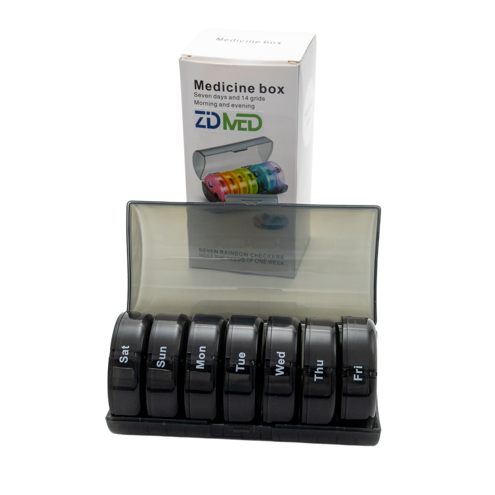 علبة أدوية أسبوعية من زد ميد اسود