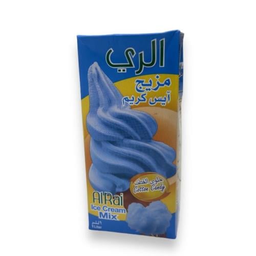 الري مزيج ايس كريم حلوى القطن ازرق 1 لتر