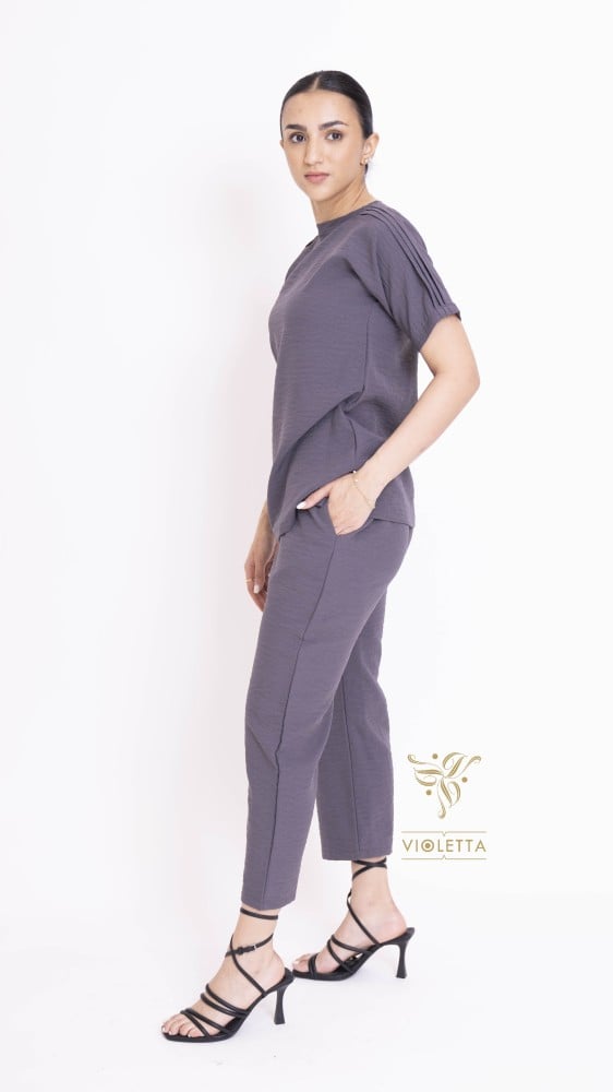 طقم قطعتين رمادي تحت العبايةZ9027