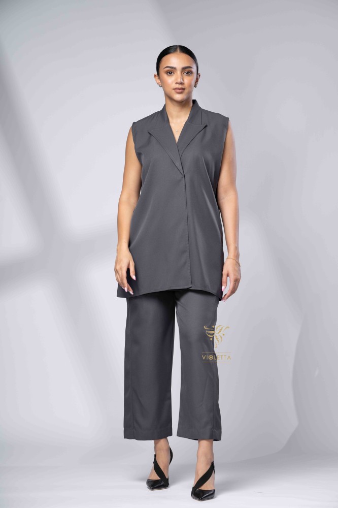 طقم قطعتين رمادي بقصة رسمية Z9025