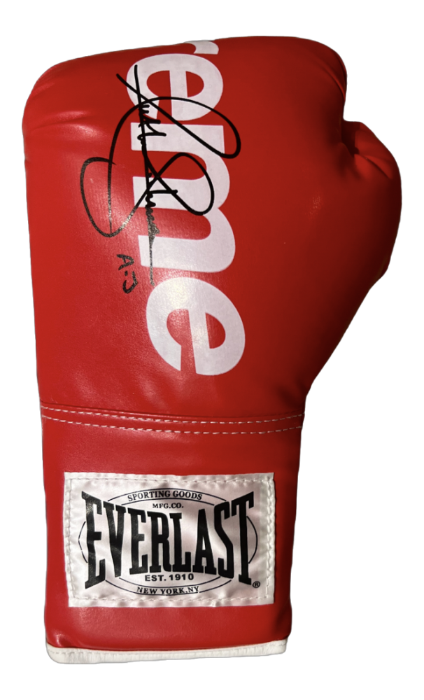 ANTHONY JOSHUA HAND SIGNED SUPREME BOXING GLOVE THEUNIQUECORNER