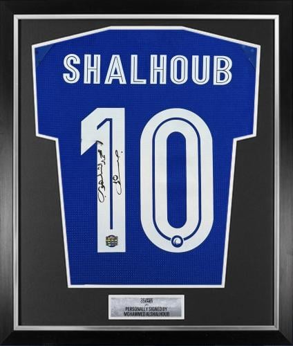 FRAMED MOHAMMED ALSHALHOIUB HAND SIGNED ALHILAL JE...