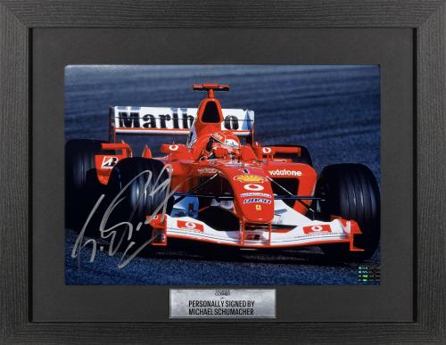 FRAMED MICHAEL SCHUMACHER HAND SIGNED PHOTOGRAPH