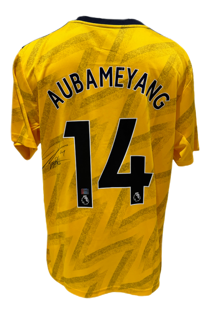 AUBAMEYANG HAND SIGNED ARSENAL JERSEY THEUNIQUECORNER