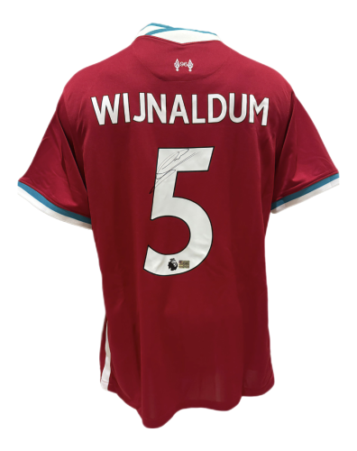 FRAMED GEORGINO WIJNALDUM HAND SIGNED LIVERPOOL JERSEY
