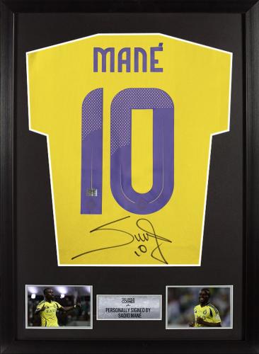 FRAMED SADIO MANÉ HAND SIGNED ALNASSR JERSEY