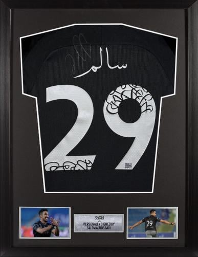 FRAMED SALEM ALDOSSARI HAND SIGNED ALHILAL JERSEY