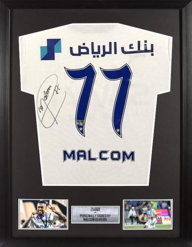 FRAMED MALCOM HAND SIGNED ALHILAL JERSEY