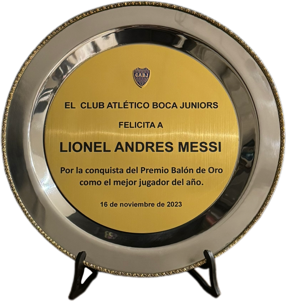 LIONEL MESSI’S BALLON D’OR AWARD BY BOCA JUNIORS