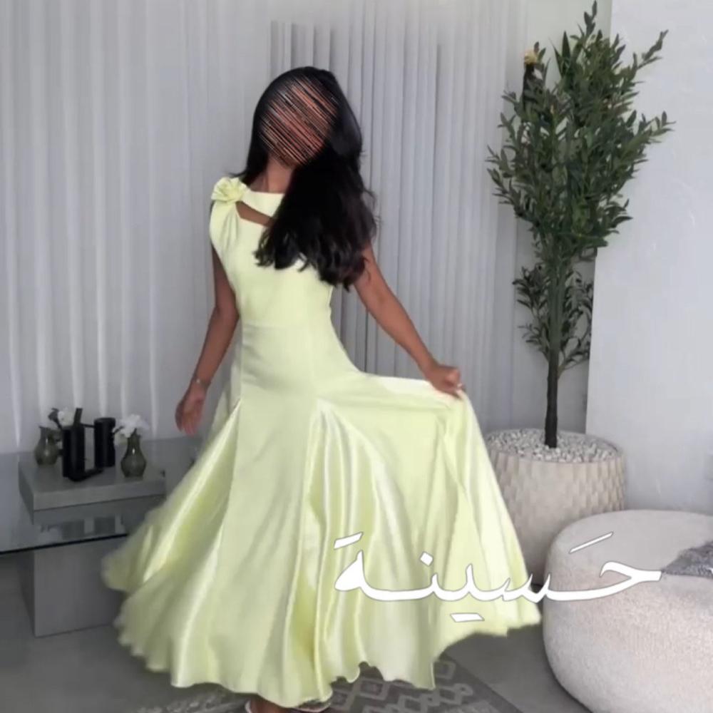 Lemon Sparkle Dress with Open Chest and Rose
