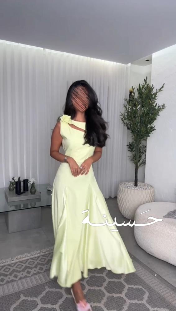 Lemon Sparkle Dress with Open Chest and Rose