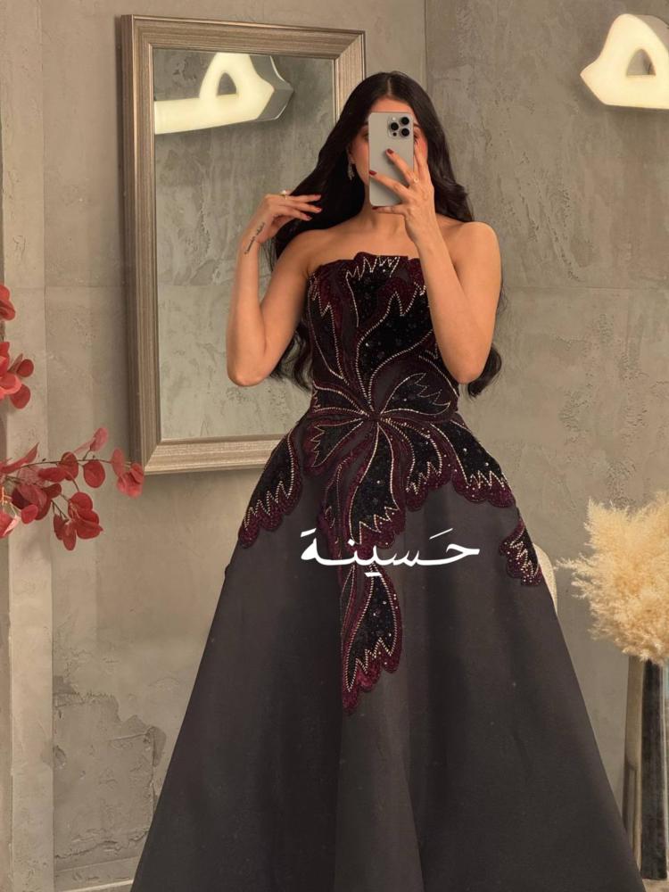 فستان جذوة الليل المخملي فاخر