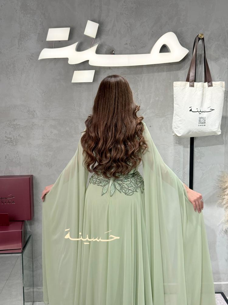 Elegant light green evening dress