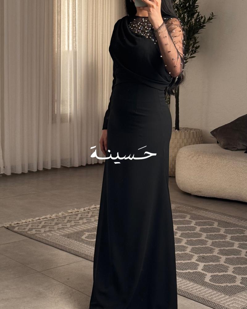 فستان كسرات بخرز