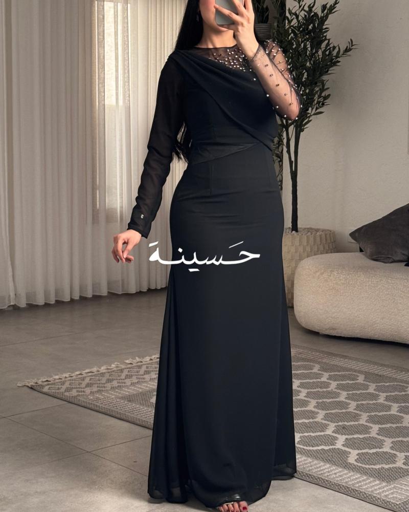 فستان كسرات بخرز