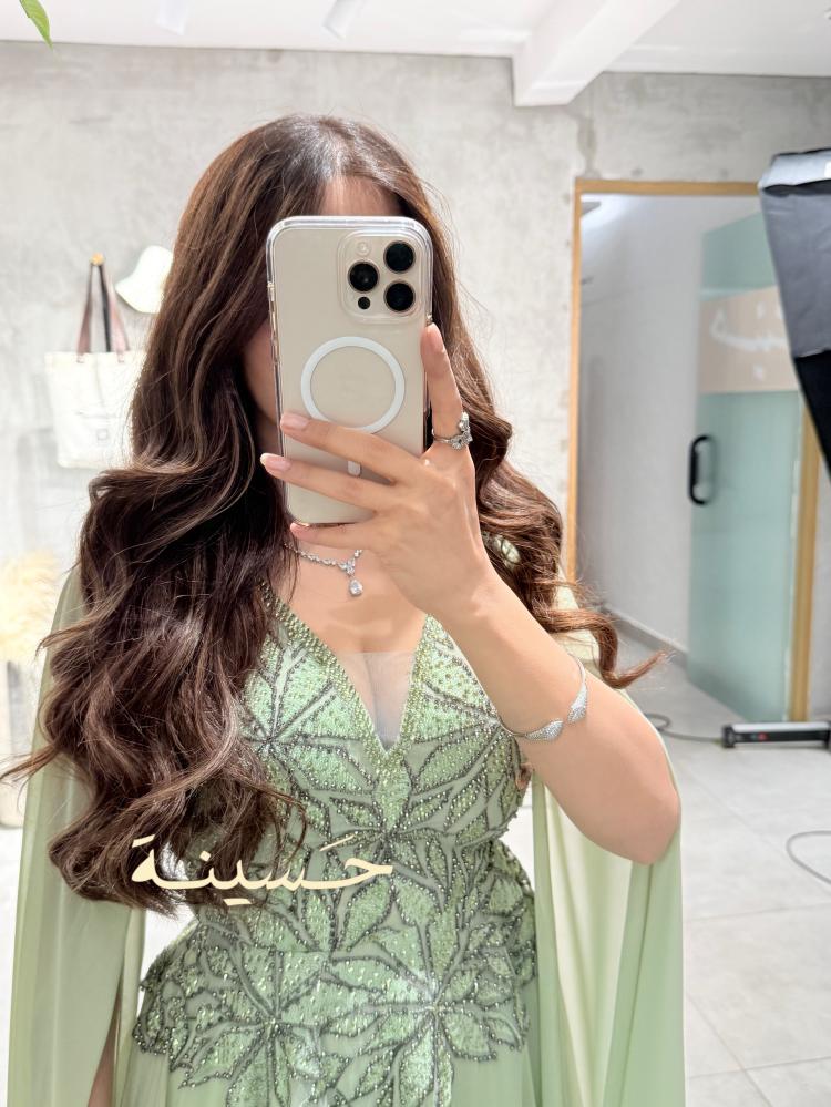 Elegant light green evening dress