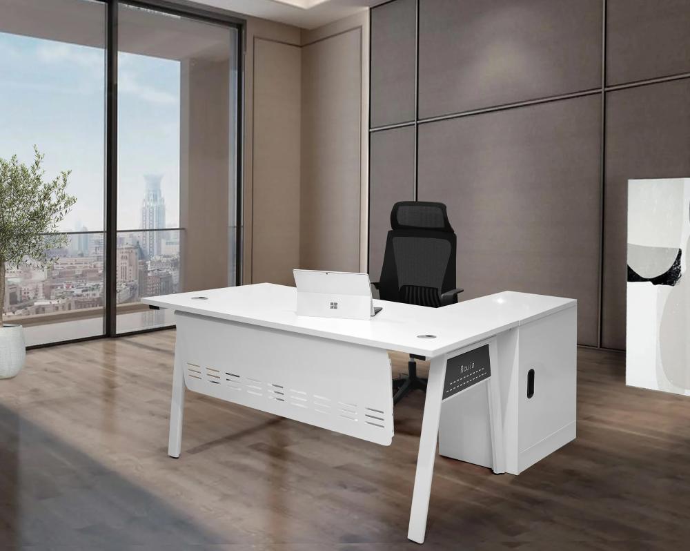 مكتب مودرن ابيض مقاس 180 سم D-C2-180